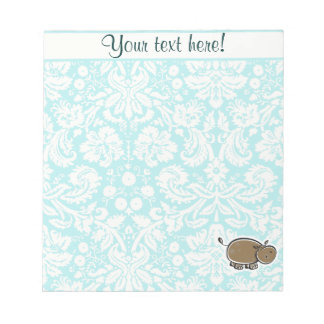 Bloc-note Hippo mignon ; Turquoise