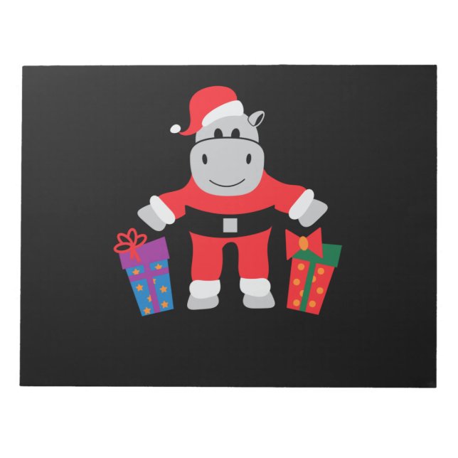 Bloc-note hippo père Noël (Devant)
