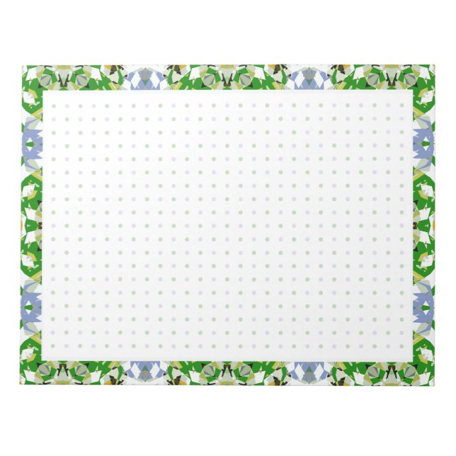 Bloc-note Hiver Automne Vert Gris Gris Grille de points BuJo (Devant)