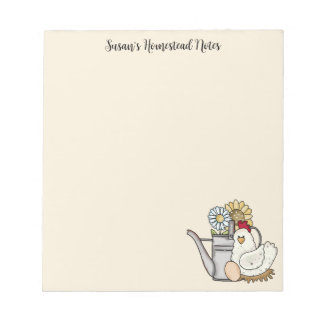 Bloc-note Homestead Notes Poulet Et Arrosage Cute