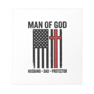 Bloc-note Homme de Dieu Croix Patriotique Design de Chemise