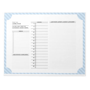 Bloc-note Horaire quotidien en espagnol avec verbes, Pratiqu