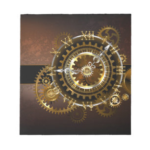 Bloc-note Horloge Steampunk avec des engrenages anciens