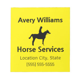 Bloc-note Horse Business Professional Black Yellow