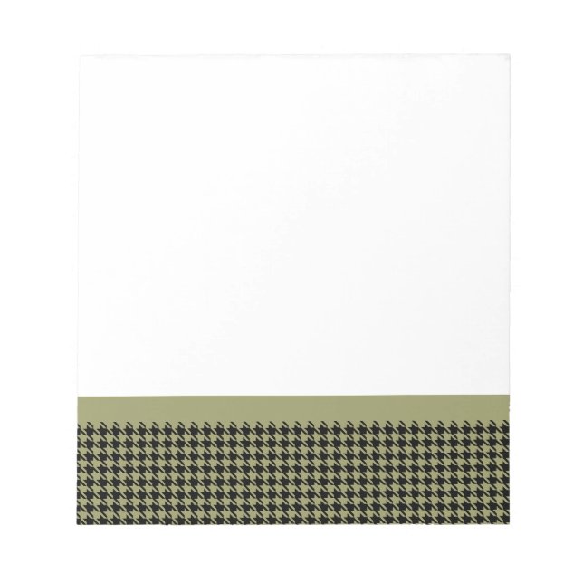 Bloc-note Houndstooth Avocado et Black (Devant)