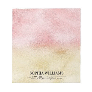 Bloc-note Huile rose et or Ombre