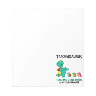Bloc-note Humour de professeur Teachersaurus avec de petits