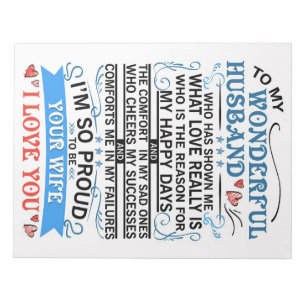 Bloc-note Husband To My Wonderful Husband