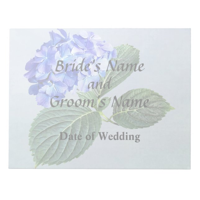 Bloc-note Hydrangée bleu foncé avec Feuilles (Devant)