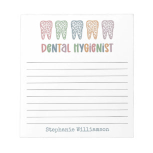 Bloc-note Hygiéniste dentaire personnalisé   RDH Dentist C