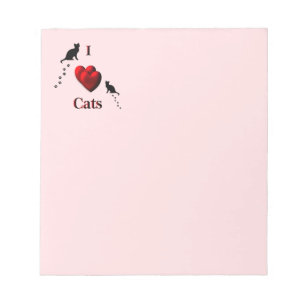 Bloc-note I Heart Cats Pink
