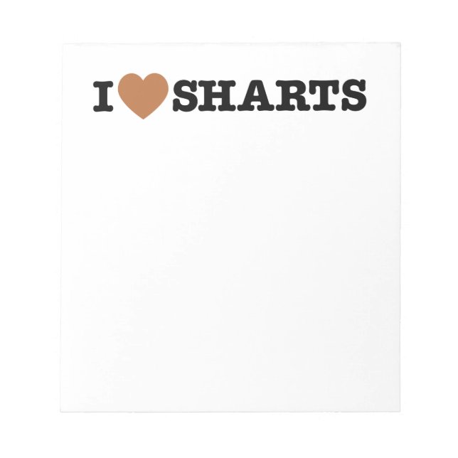 Bloc-note I Heart Sharts (Devant)