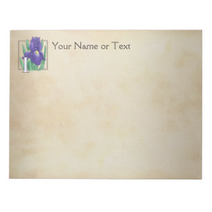 Bloc-note I personnalisé pour le monogramme de fleur d'iris