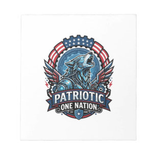 Bloc-note IA patriotique Liberté Loup Cyberpunk Avenir Liber