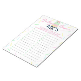 Bloc-note Ice Cream Baby shower ABC Baby Name Game Pack