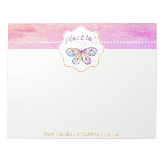 Bloc-note Idées cadeaux de Tante Papillon (Devant)