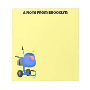 Bloc-note Illustration amusante du mélangeur de ciment bleu