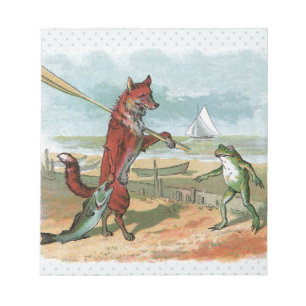 Bloc-note Illustration ancienne de la pêche à la grenouille 