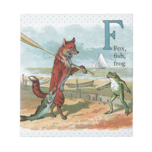 Bloc-note Illustration Antique de Pêche au Renard Grenouille