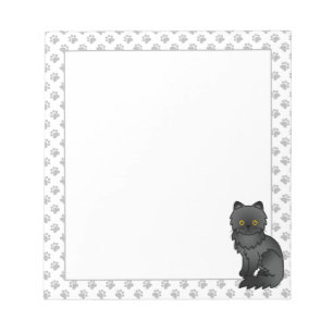 Bloc-note Illustration de chat de dessin animé persan noir m