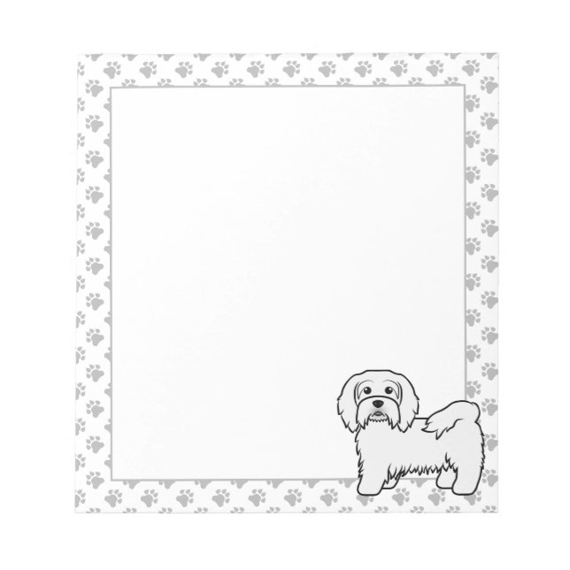 Bloc-note Illustration de chien caricaturé mignon du Havanai (Devant)