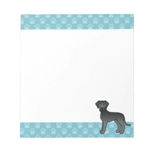 Bloc-note Illustration de chien Great Dane noir et bordures