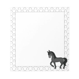 Bloc-note Illustration de dessin animé mignon de cheval trot
