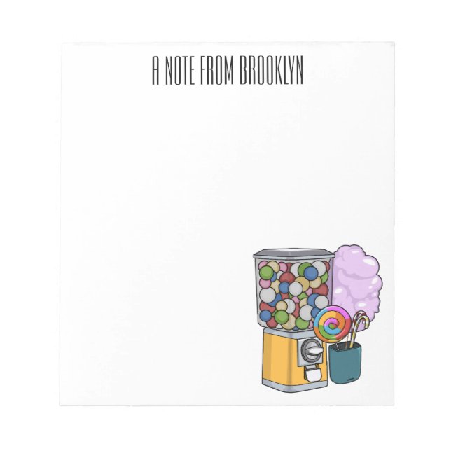 Bloc-note Illustration de dessin de bonbon (Devant)