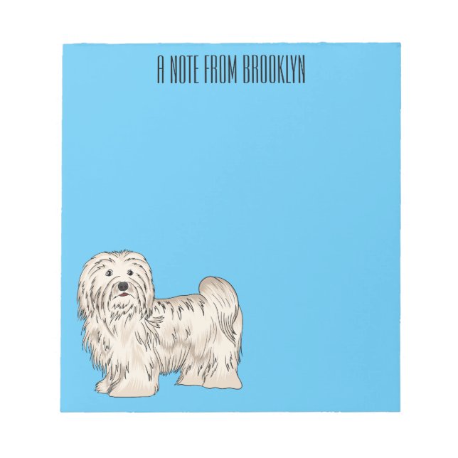 Bloc-note Illustration de dessin de chien de Havan (Devant)