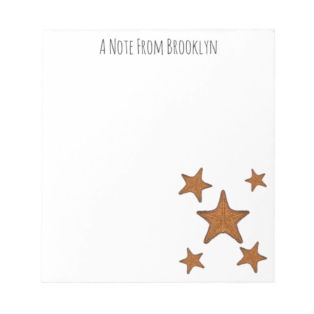 Bloc-note Illustration de dessin de Starfish (Devant)