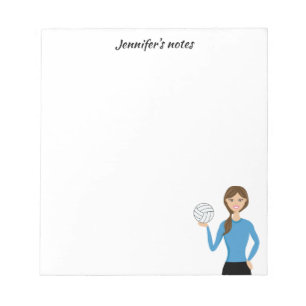 Bloc-note Illustration de fille de volley-ball et titre pers