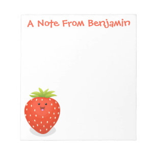 Bloc-note Illustration de la fraise Cute kawaii