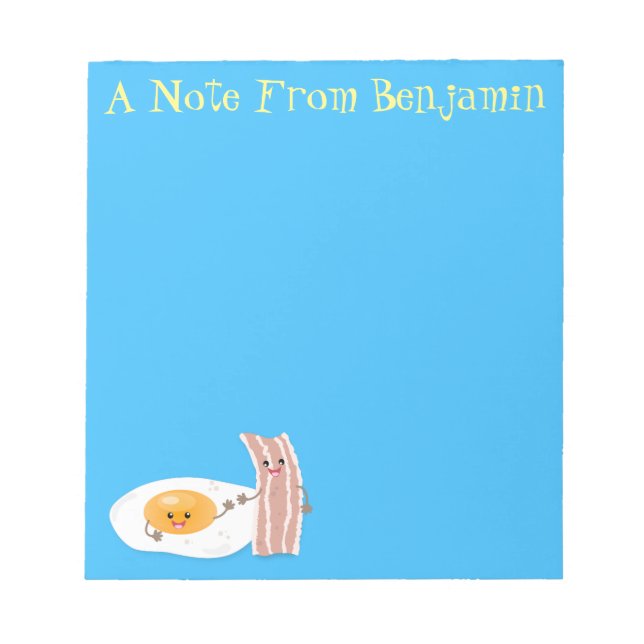 Bloc-note Illustration de l'oeuf de Cute kawaii et du bacon (Devant)