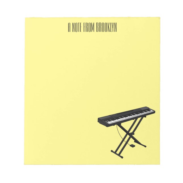 Bloc-note Illustration de piano clavier (Devant)