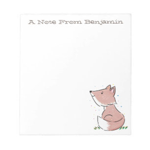 Bloc-note Illustration de renard blanc mignon bébé