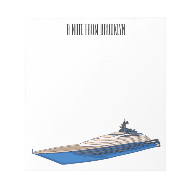 Bloc-note Illustration de yacht (Devant)
