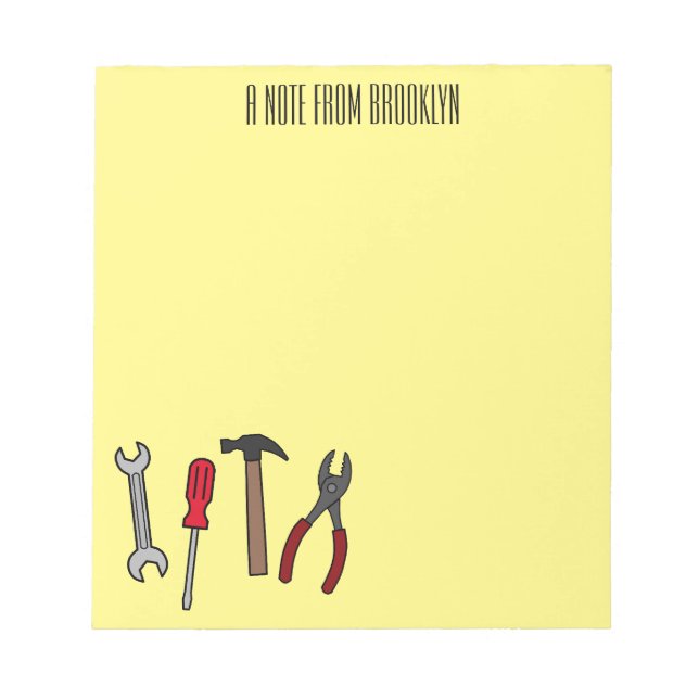 Bloc-note Illustration des outils de menuiserie (Devant)