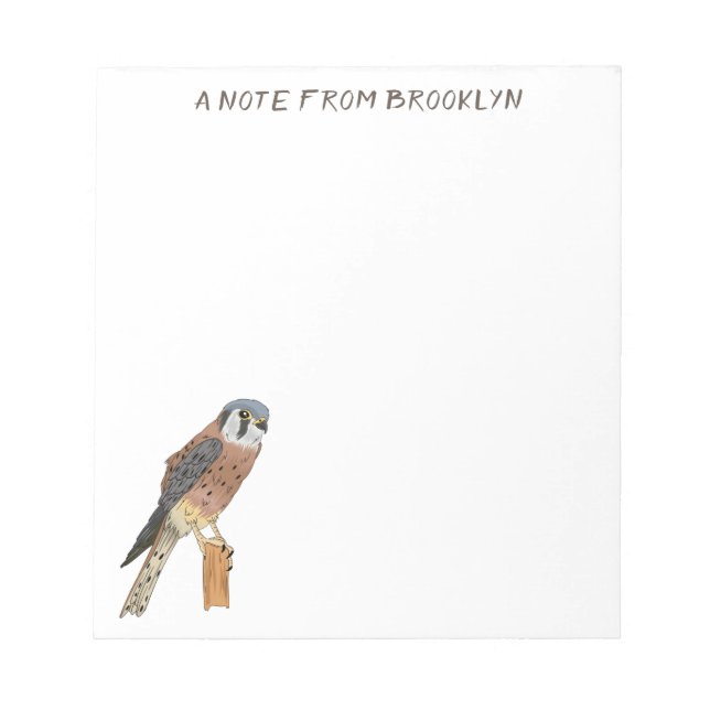 Bloc-note Illustration d'oiseau américain Kestrel (Devant)