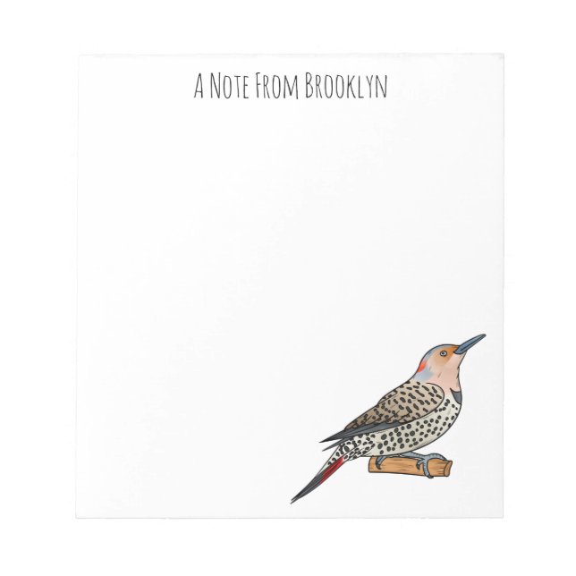 Bloc-note Illustration d'oiseau de scintillement du Nord (Devant)