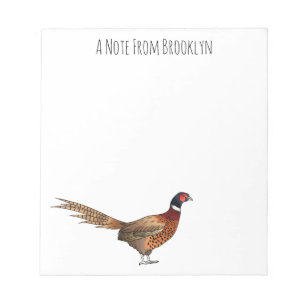 Bloc-note Illustration d'oiseau faisan à cou circulaire
