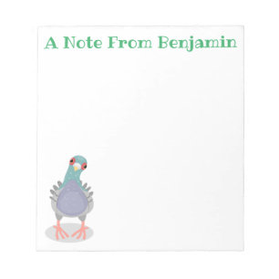 Bloc-note Illustration drôle de pigeon curieux