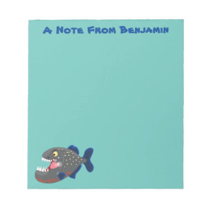 Bloc-note Illustration drôle de piranha affamée