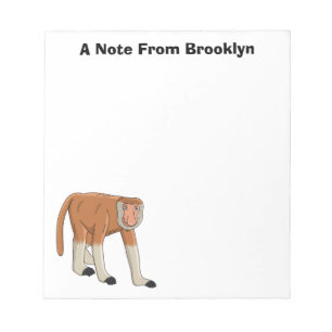 Bloc-note Illustration drôle de singe proboscis