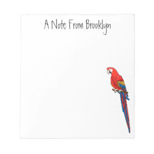 Bloc-note Illustration du perroquet de macaw Scarlet