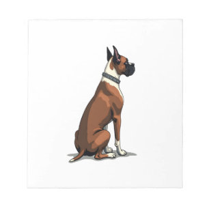 Bloc-note Illustration d'un chien Boxer vintage vu de derriè