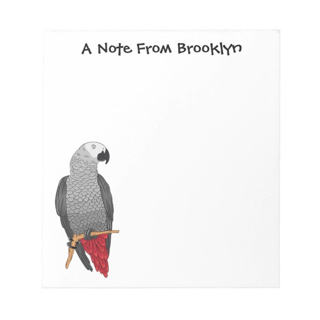 Bloc-note Illustration d'un perroquet gris en Afrique (Devant)