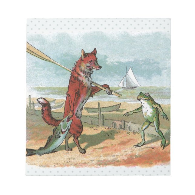 Bloc-note Illustration fantaisiste de renard et de grenouill (Devant)