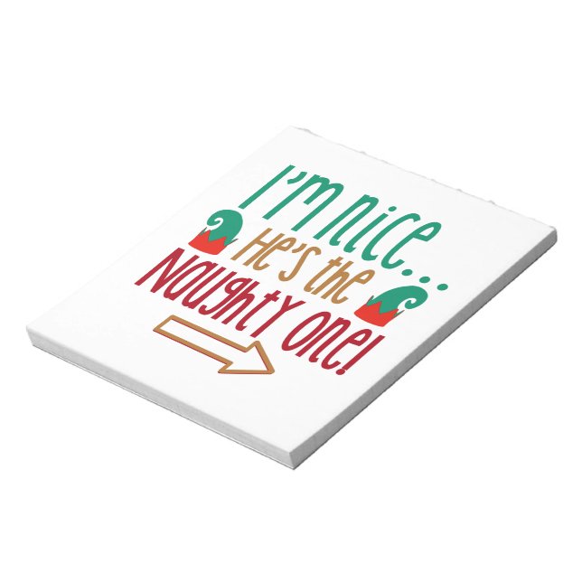 Bloc-note Im Nice Hes Naughty Elf Casquette (Tourné)