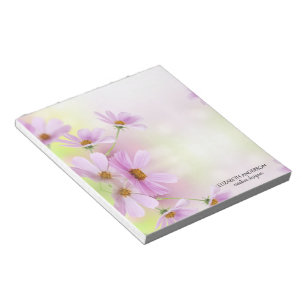 Bloc-note Image personnalisée et aquarelle de fleur rose