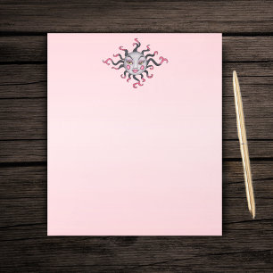 Bloc-note imaginaire Soleil Joli Visage Noir Rose Rayons